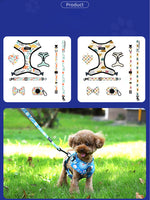 Customizable Pet Harnesses Set: harness、collar、leash、poop bag holder、bowtie、bandana