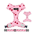 Customizable Pet Harnesses Set: harness、collar、leash、poop bag holder、bowtie、bandana