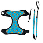 Customizable Pet Harnesses Set: harness、collar、leash、poop bag holder、bowtie、bandana