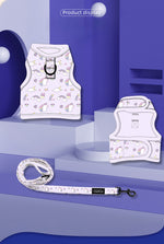 Customizable Pet Harnesses Set: harness、collar、leash、poop bag holder、bowtie、bandana