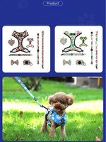 Customizable Pet Harnesses Set: harness、collar、leash、poop bag holder、bowtie、bandana
