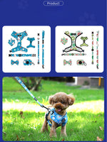 Customizable Pet Harnesses Set: harness、collar、leash、poop bag holder、bowtie、bandana
