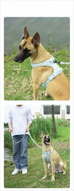 Customizable Pet Harnesses Set: harness、collar、leash、poop bag holder、bowtie、bandana