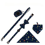 Customizable Pet Harnesses Set: harness、collar、leash、poop bag holder、bowtie、bandana