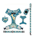 Customizable Pet Harnesses Set: harness、collar、leash、poop bag holder、bowtie、bandana