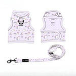 Customizable Pet Harnesses Set: harness、collar、leash、poop bag holder、bowtie、bandana