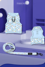 Customizable Pet Harnesses Set: harness、collar、leash、poop bag holder、bowtie、bandana