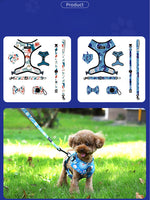 Customizable Pet Harnesses Set: harness、collar、leash、poop bag holder、bowtie、bandana