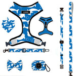 Customizable Pet Harnesses Set: harness、collar、leash、poop bag holder、bowtie、bandana