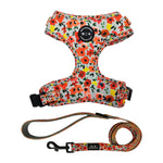 Customizable Pet Harnesses Set: harness、collar、leash、poop bag holder、bowtie、bandana