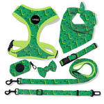 Customizable Pet Harnesses Set: harness、collar、leash、poop bag holder、bowtie、bandana