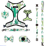 Customizable Pet Harnesses Set: harness、collar、leash、poop bag holder、bowtie、bandana