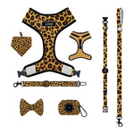 Customizable Pet Harnesses Set: harness、collar、leash、poop bag holder、bowtie、bandana