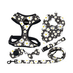 Customizable Pet Harnesses Set: harness、collar、leash、poop bag holder、bowtie、bandana