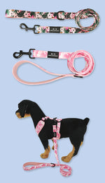 Customizable Pet Harnesses Set: harness、collar、leash、poop bag holder、bowtie、bandana