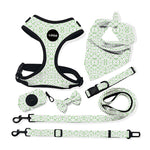 Customizable Pet Harnesses Set: harness、collar、leash、poop bag holder、bowtie、bandana