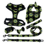 Customizable Pet Harnesses Set: harness、collar、leash、poop bag holder、bowtie、bandana