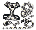 Customizable Pet Harnesses Set: harness、collar、leash、poop bag holder、bowtie、bandana