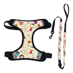 Customizable Pet Harnesses Set: harness、collar、leash、poop bag holder、bowtie、bandana