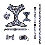 Customizable Pet Harnesses Set: harness、collar、leash、poop bag holder、bowtie、bandana