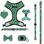 Customizable Pet Harnesses Set: harness、collar、leash、poop bag holder、bowtie、bandana