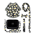 Customizable Pet Harnesses Set: harness、collar、leash、poop bag holder、bowtie、bandana