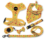 Customizable Pet Harnesses Set: harness、collar、leash、poop bag holder、bowtie、bandana