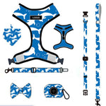 Customizable Pet Harnesses Set: harness、collar、leash、poop bag holder、bowtie、bandana