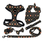 Customizable Pet Harnesses Set: harness、collar、leash、poop bag holder、bowtie、bandana