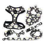 Customizable Pet Harnesses Set: harness、collar、leash、poop bag holder、bowtie、bandana