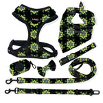 Customizable Pet Harnesses Set: harness、collar、leash、poop bag holder、bowtie、bandana