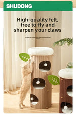 Multi-Layer Cat Scratching Board Felt Cat Nest All-Season Wear-Resistant Integrated Cat Villa Pet Supplies Cat House