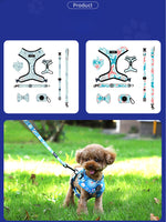 Customizable Pet Harnesses Set: harness、collar、leash、poop bag holder、bowtie、bandana