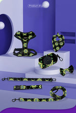 Customizable Pet Harnesses Set: harness、collar、leash、poop bag holder、bowtie、bandana