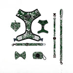 Customizable Pet Harnesses Set: harness、collar、leash、poop bag holder、bowtie、bandana