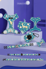 Customizable Pet Harnesses Set: harness、collar、leash、poop bag holder、bowtie、bandana