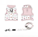 Customizable Pet Harnesses Set: harness、collar、leash、poop bag holder、bowtie、bandana