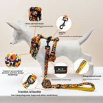 Customizable Pet Harnesses Set: harness、collar、leash、poop bag holder、bowtie、bandana