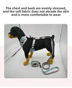 Customizable Pet Harnesses Set: harness、collar、leash、poop bag holder、bowtie、bandana