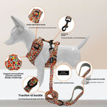 Customizable Pet Harnesses Set: harness、collar、leash、poop bag holder、bowtie、bandana