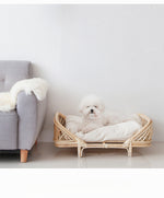 Handwoven Rattan Pet Bed: Eco-Friendly Luxury for Dogs & Cats