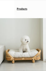 Handwoven Rattan Pet Bed: Eco-Friendly Luxury for Dogs & Cats