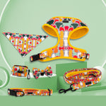 Customizable Pet Harnesses Set: harness、collar、leash、poop bag holder、bowtie、bandana