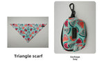 Customizable Pet Harnesses Set: harness、collar、leash、poop bag holder、bowtie、bandana