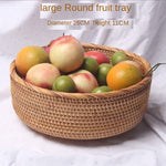 Circular Fruit basket丨Handmade Rattan Weaving Storage basket